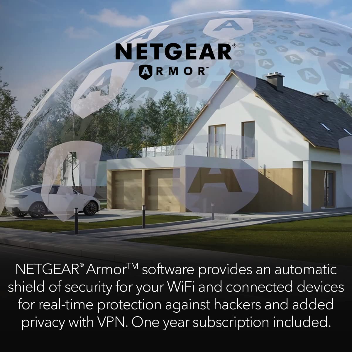 NETGEAR 4-Stream WiFi 6 Router (R6700AXS) - with 1-Year Armor Internet Security - AX1800 Wireless Speed (Up to 1.8 Gbps) | Coverage up to 1,500 sq