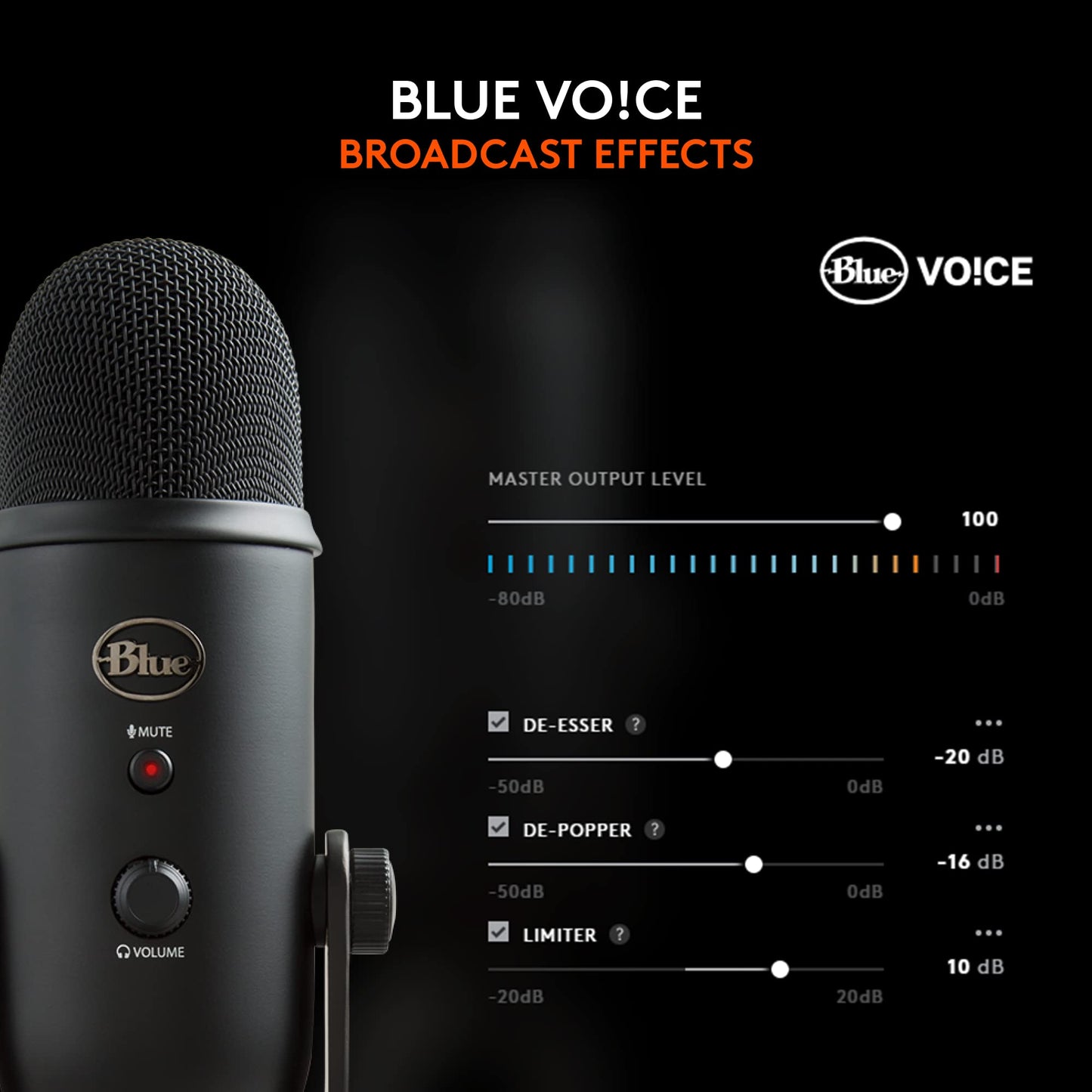 Logitech Creators Blue Yeti USB Microphone for PC, Mac, Gaming, Recording, Streaming, Podcasting, Studio and Computer Condenser Mic with Blue VO!CE