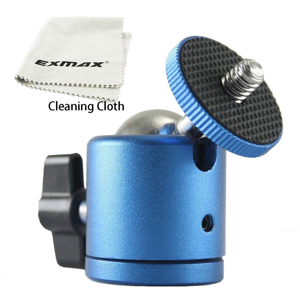EXMAX Mini Ball Head Aluminum Alloy Tripod Ball Head with 1/4" Screw Thread Base Mount 360 Degree Rotatable for Monopods DSLR Cameras HTC Vive