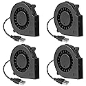 4Pcs 75mm USB Fan 75mm x 15mm Cooling Turbo Blower Fan 5V 7515 USB DC Brushless Small Computer Case Fan Cooler for 3D Printer Cooling Electronics, Air