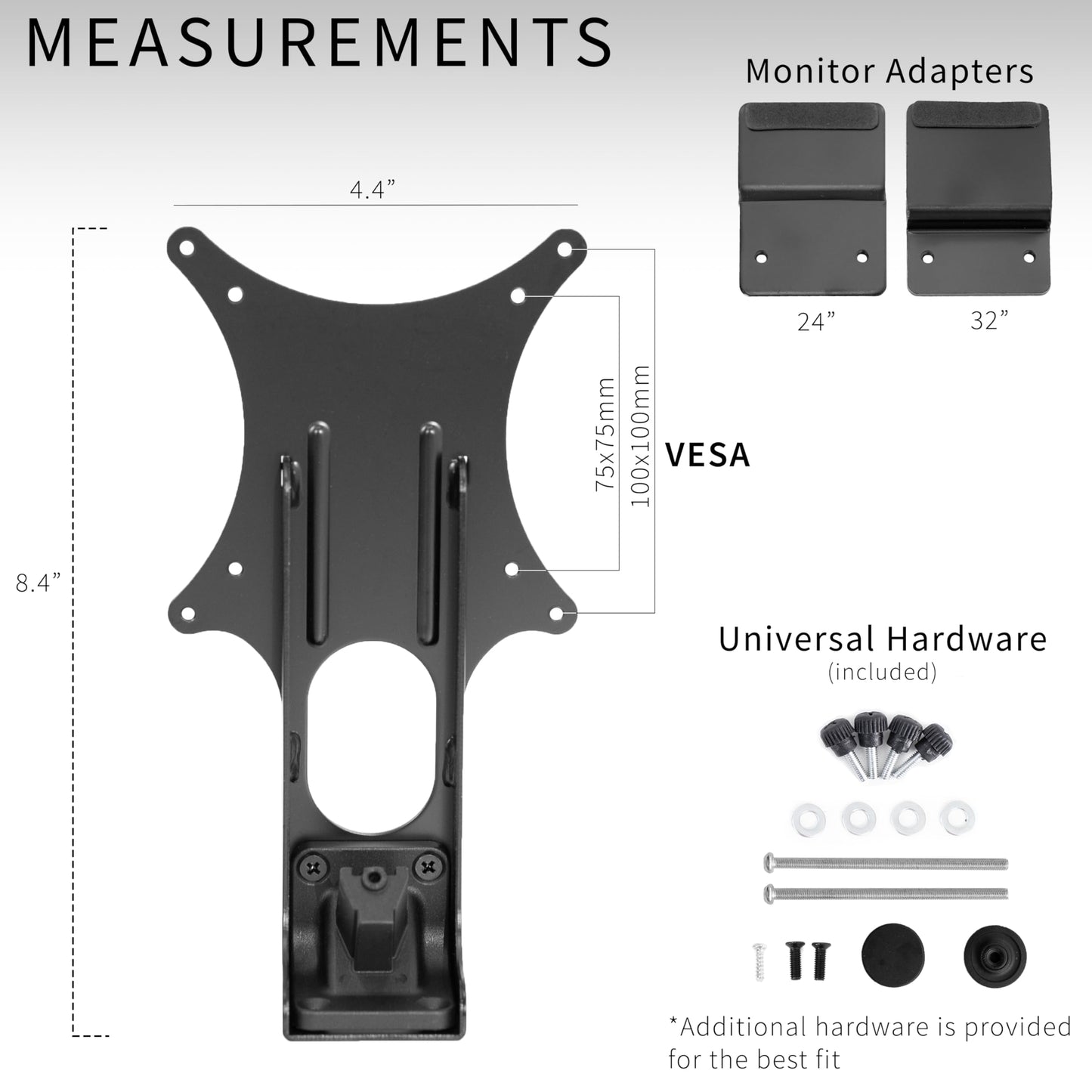 VIVO Quick Attach VESA Adapter Plate Bracket Designed for Samsung CF397 Series and CRG5 Series Monitors, Compatible Curved 24 inch and 32 inch Samsung