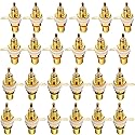 Sopepoyie Gold Plated Female RCA Phono Panel Mount Chassis Socket Plug Jack Connector - (24 Pcs)
