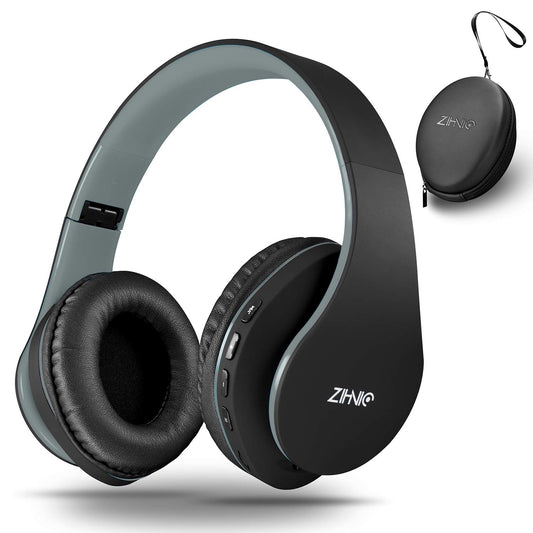 ZIHNIC Bluetooth Headphones Over-Ear, Foldable Wireless and Wired Stereo Headset Micro SD/TF, FM for Cell Phone,PC,Soft Earmuffs &Light Weight…