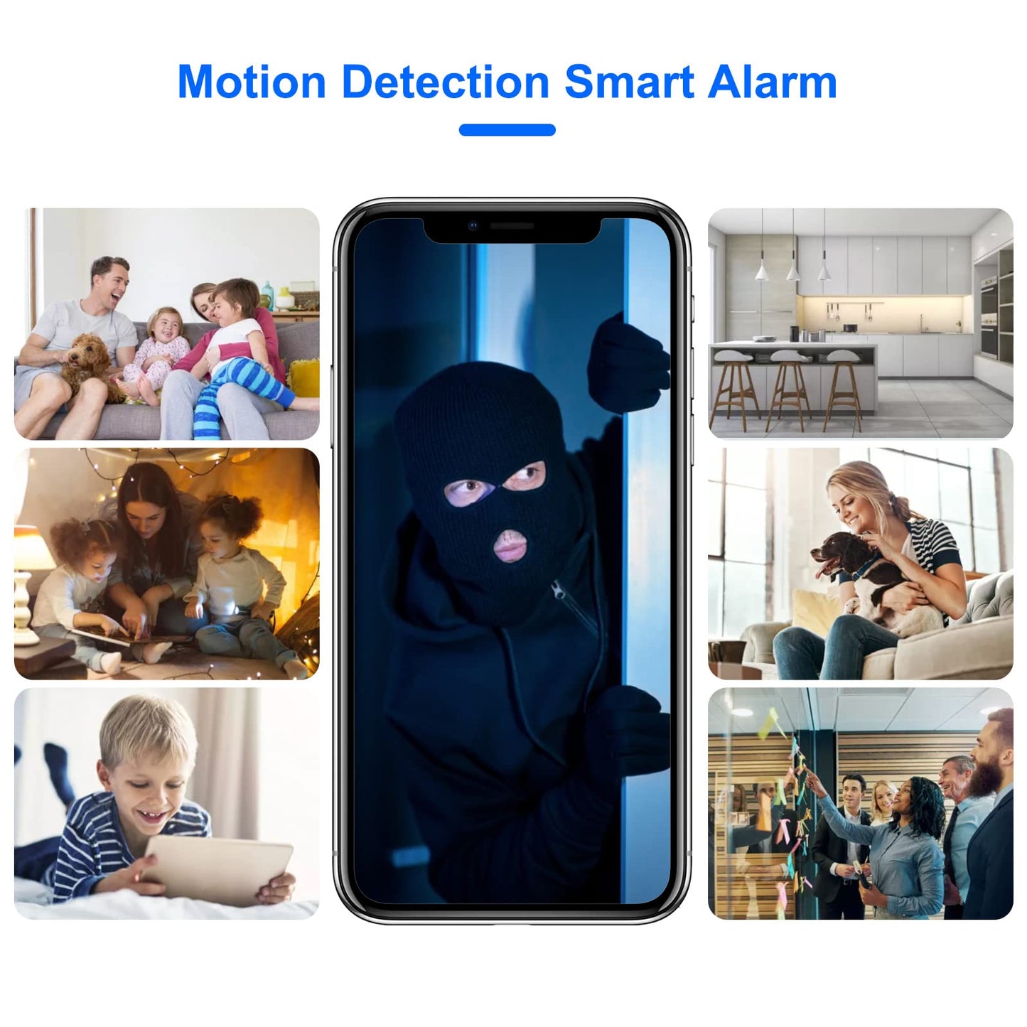 Boveila WiFi Mini Camera 1080P Wireless 150° Wide-Angle Security Camera with 2 Lenses 90°Hinge Motion Detector Night Vision for Home Surveillance