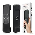 Remote Case for Apple Tv 4th / 5th /4K Generation, Akwox Light Weight [Anti Slip] Shock Proof Silicone Remote Cover Case with Lanyard (Black) -not