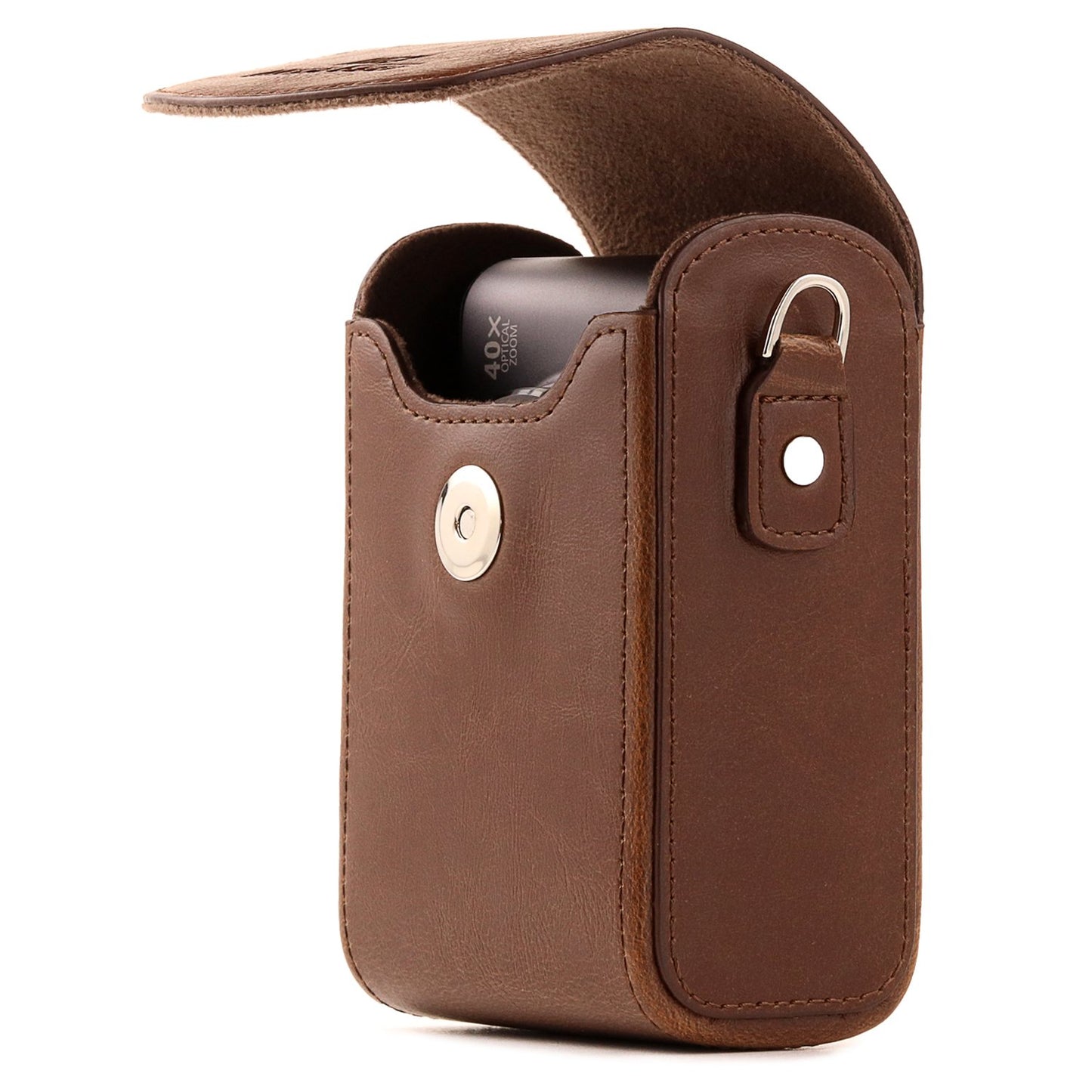 MegaGear Sony Cyber Shot RX100 VI Universal Camera Case, Dark Brown (MG1497), PU Leather