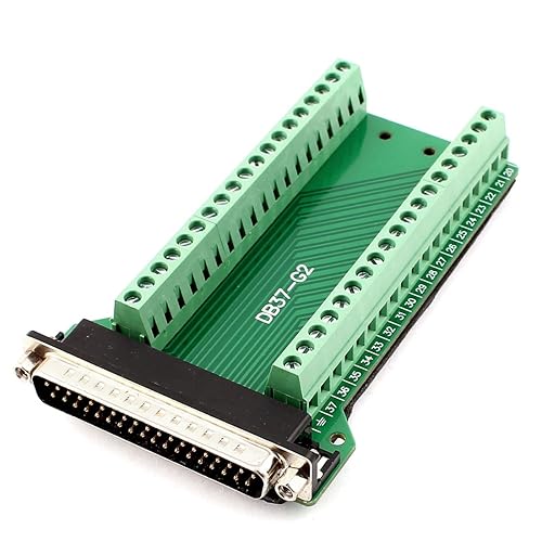 uxcell a15082500ux0039 DB37 D-SUB Male Adapter to 37Pin Terminal Two Row Screw Breakout Board