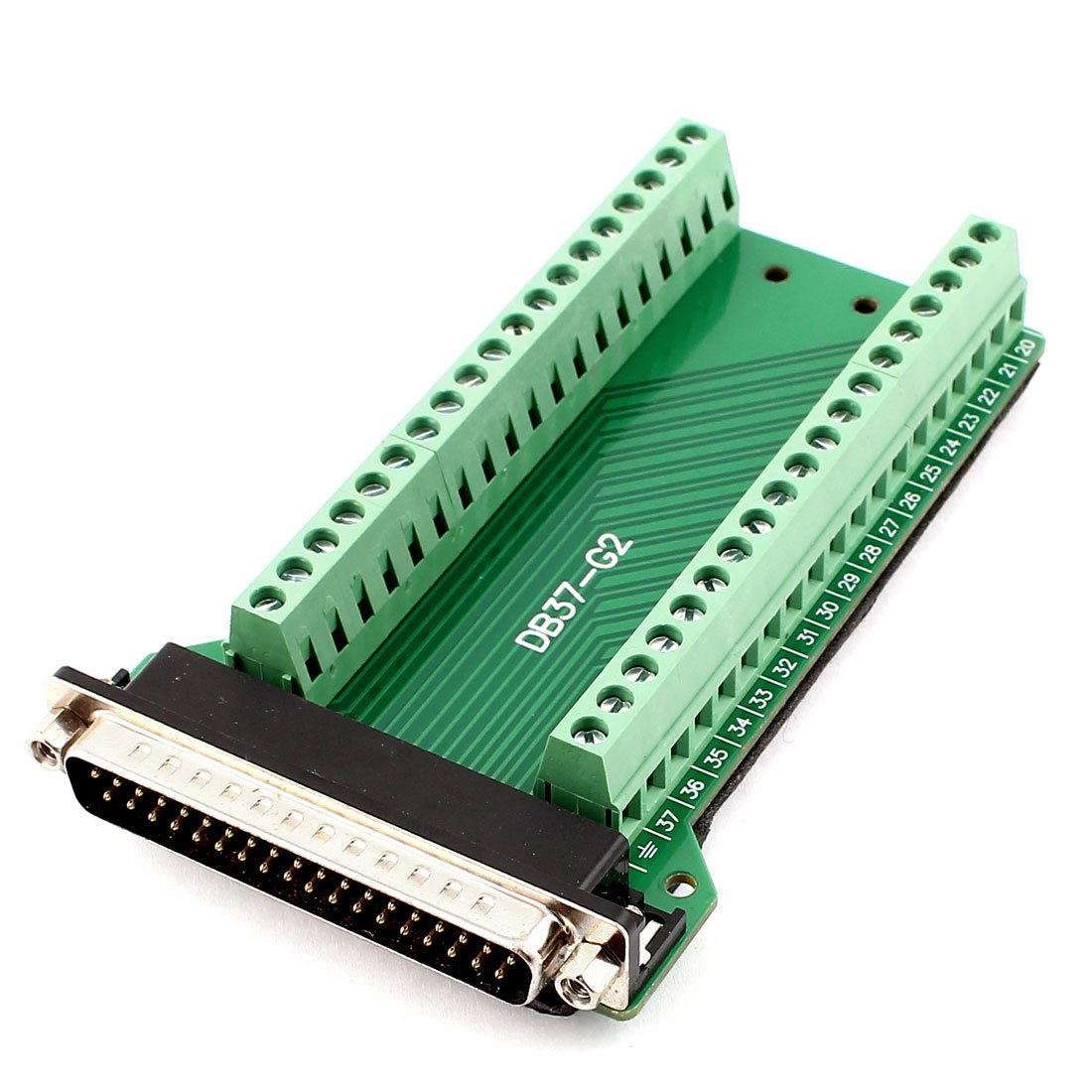 uxcell a15082500ux0039 DB37 D-SUB Male Adapter to 37Pin Terminal Two Row Screw Breakout Board