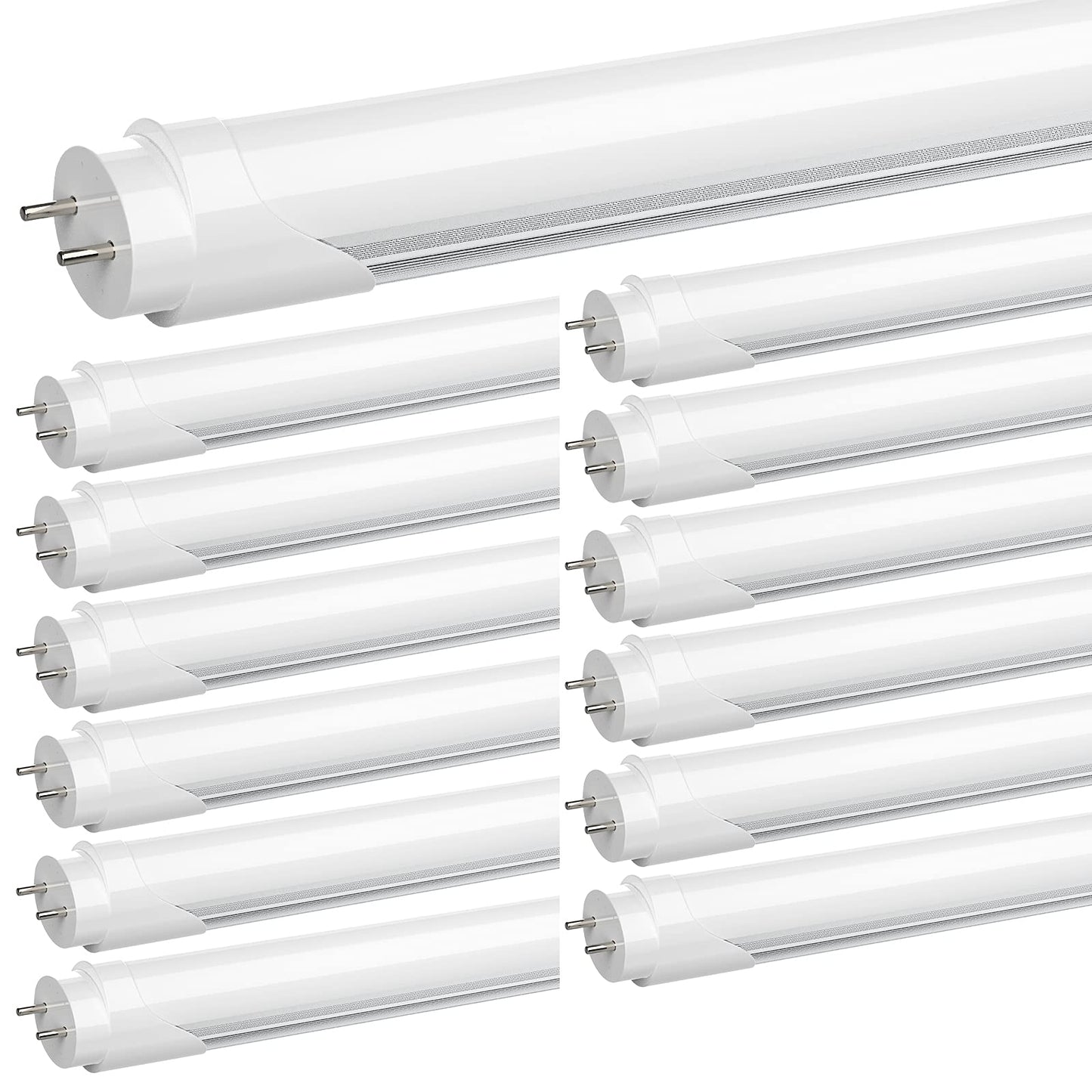 Flourescent Light Bulbs Replacement, 24W 3200LM 5000K Frosted Type A+B, 12P