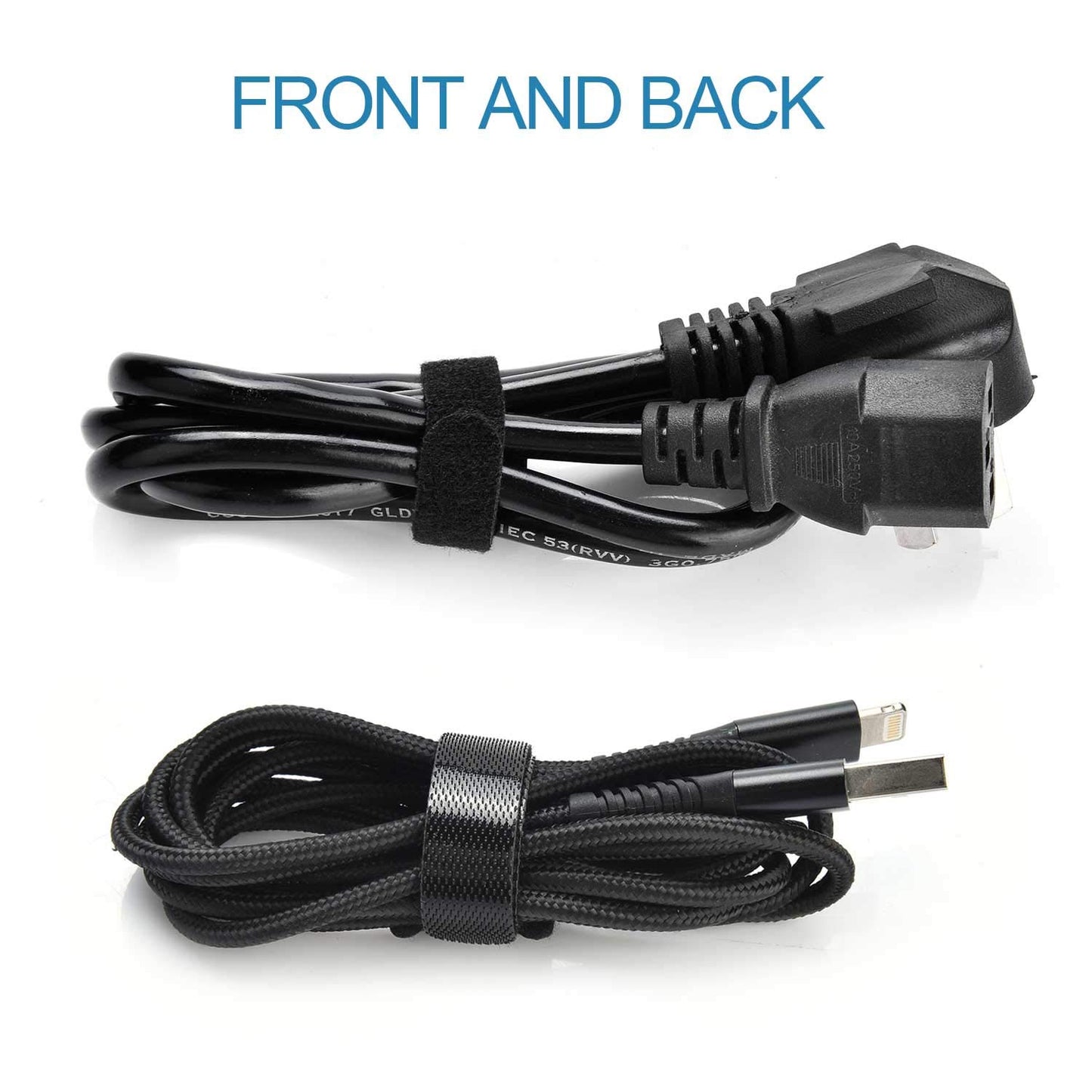 HMROPE 60PCS Fastening Cable Ties Reusable, Premium 6-Inch Adjustable Cord Ties, Microfiber Cloth Cable Management Straps Hook Loop Cord Organizer