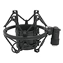 Rockville R-Shock Black Metal Shock Mount for Studio Condenser Microphones, 43-48mm Fit, Anti-Vibration Design, Durable Build, for Podcasting and