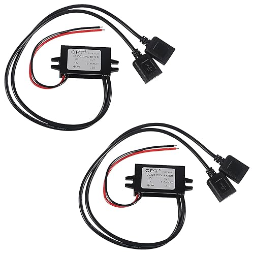 2PCS DC Car Power Converter 12V 24V to 5V 3A 15W Dual USB Female Regulator DC to DC Buck Converter Power Adapter Step Down Module