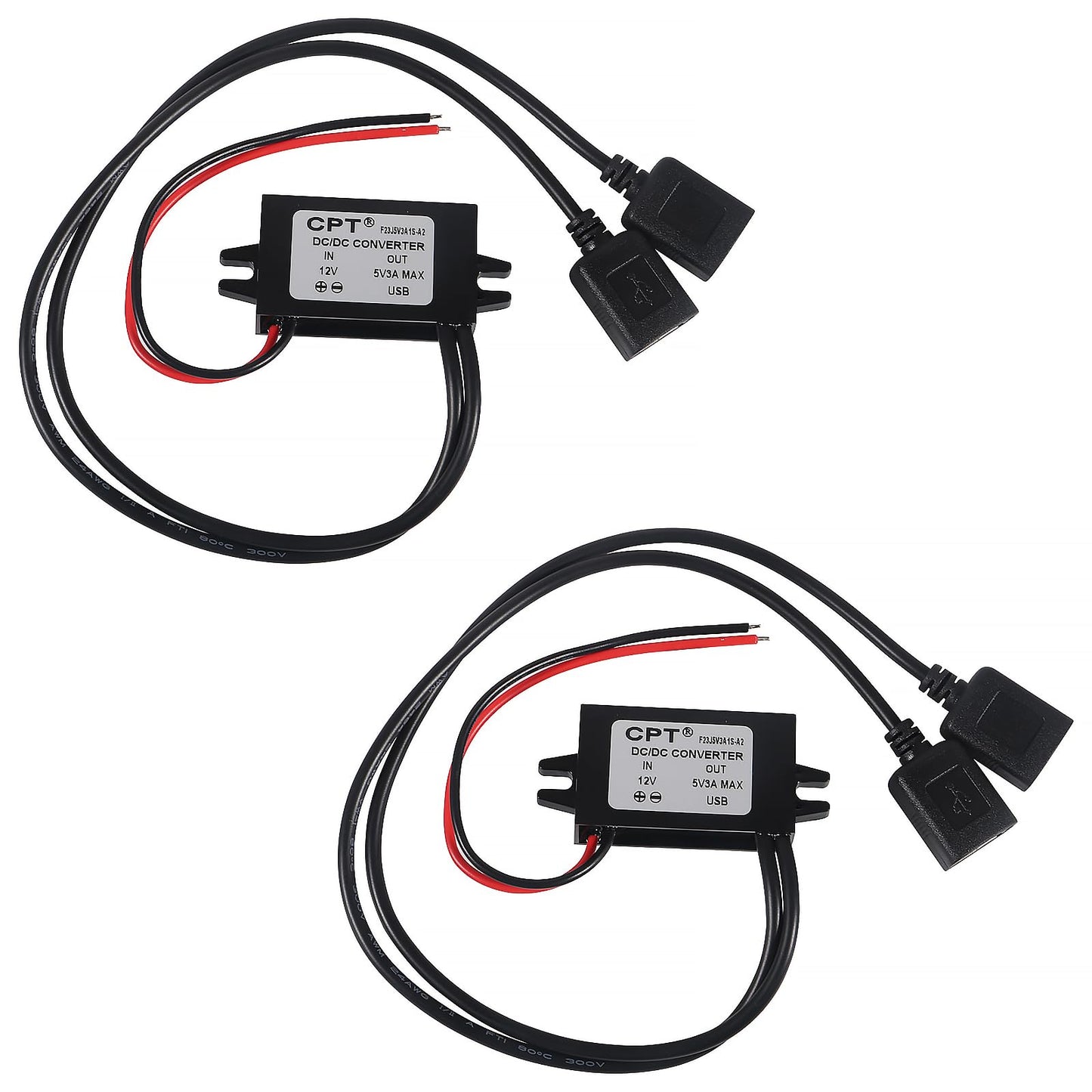 2PCS DC Car Power Converter 12V 24V to 5V 3A 15W Dual USB Female Regulator DC to DC Buck Converter Power Adapter Step Down Module
