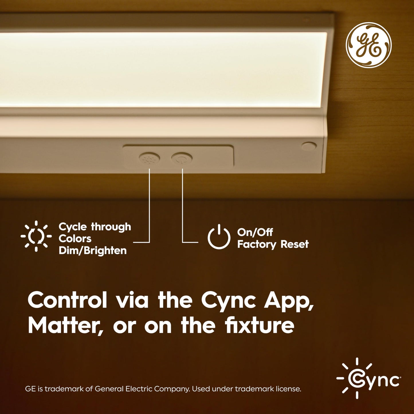 GE Cync Reveal HD+ Smart Undercabinet Light, Color Changing, 18-in