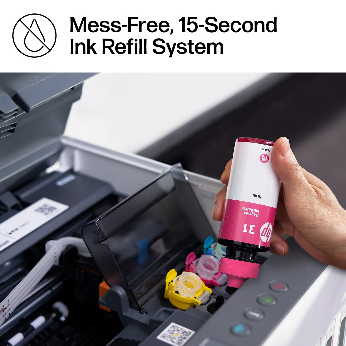 HP Smart Tank 6001 Wireless All-in-One Ink Tank Printer, Scanner, Copier with 2 Years of Ink Included, Best-for-Home, Cartridge-Free Refillable