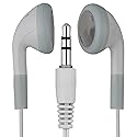 LowCostEarbuds.com Bulk Wholesale Lot of 100 White/Gray 3.5mm in Ear Earbuds/Headphones/Earphones Great for Schools, Libraries, Hospitals, Kids etc.