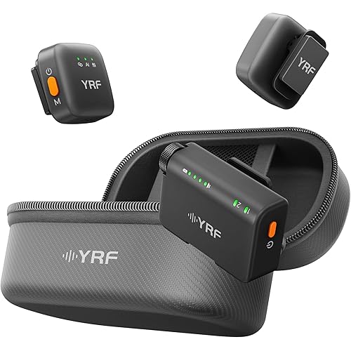YRF Mic 2 (2 TX + 1 RX + Charging Case), Wireless Lavalier Microphone, Intelligent Noise Cancelling, Internal Recording (M15)