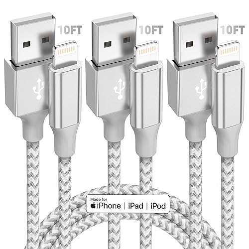 iPhone Charger [Apple MFi Certified] 3pack 10FT Long Lightning Cable Fast Charging High Speed Data Sync USB Cable Compatible iPhone 13/12/11 Pro…
