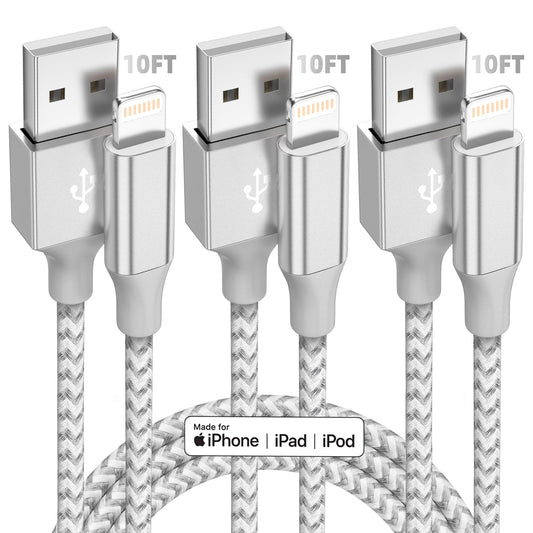 iPhone Charger [Apple MFi Certified] 3pack 10FT Long Lightning Cable Fast Charging High Speed Data Sync USB Cable Compatible iPhone 13/12/11 Pro…