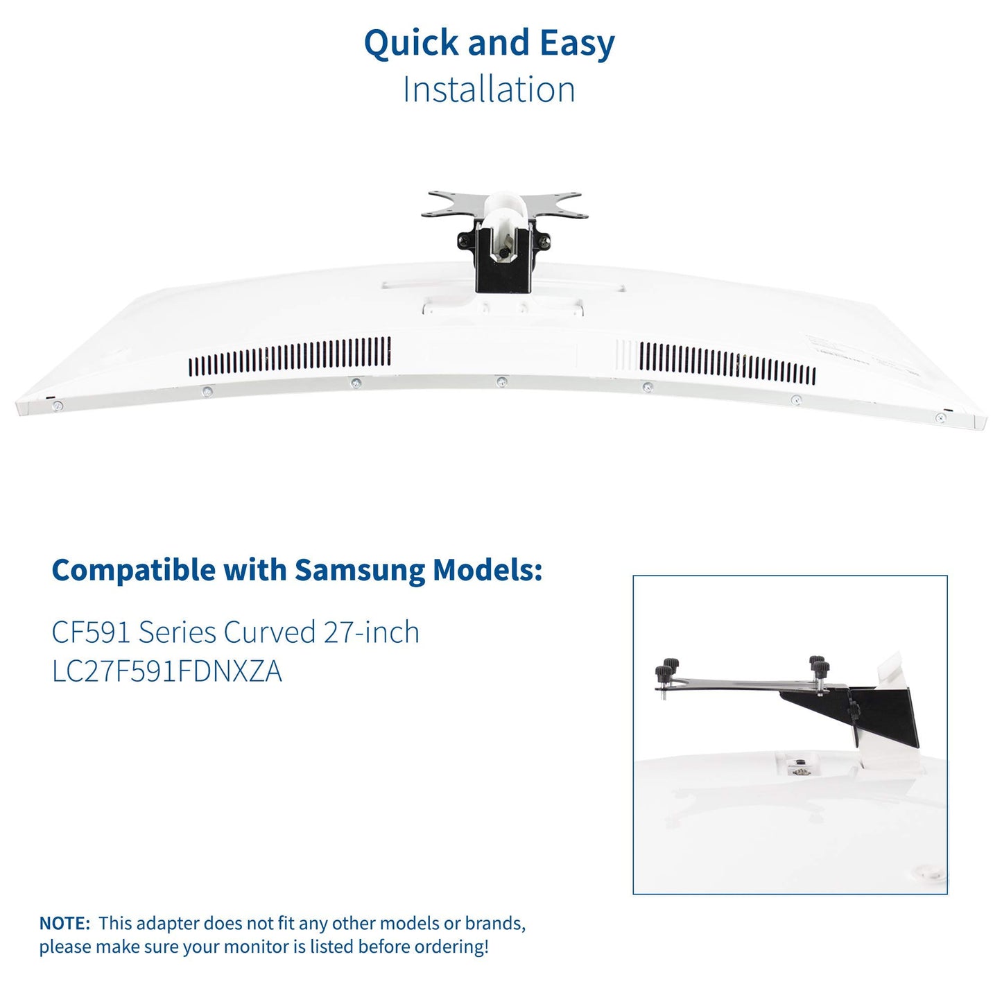 VIVO VESA Adapter Plate Bracket Designed for Samsung CF591 Series Monitors, Compatible Curved 27 inch Samsung Computer Screen Conversion Kit