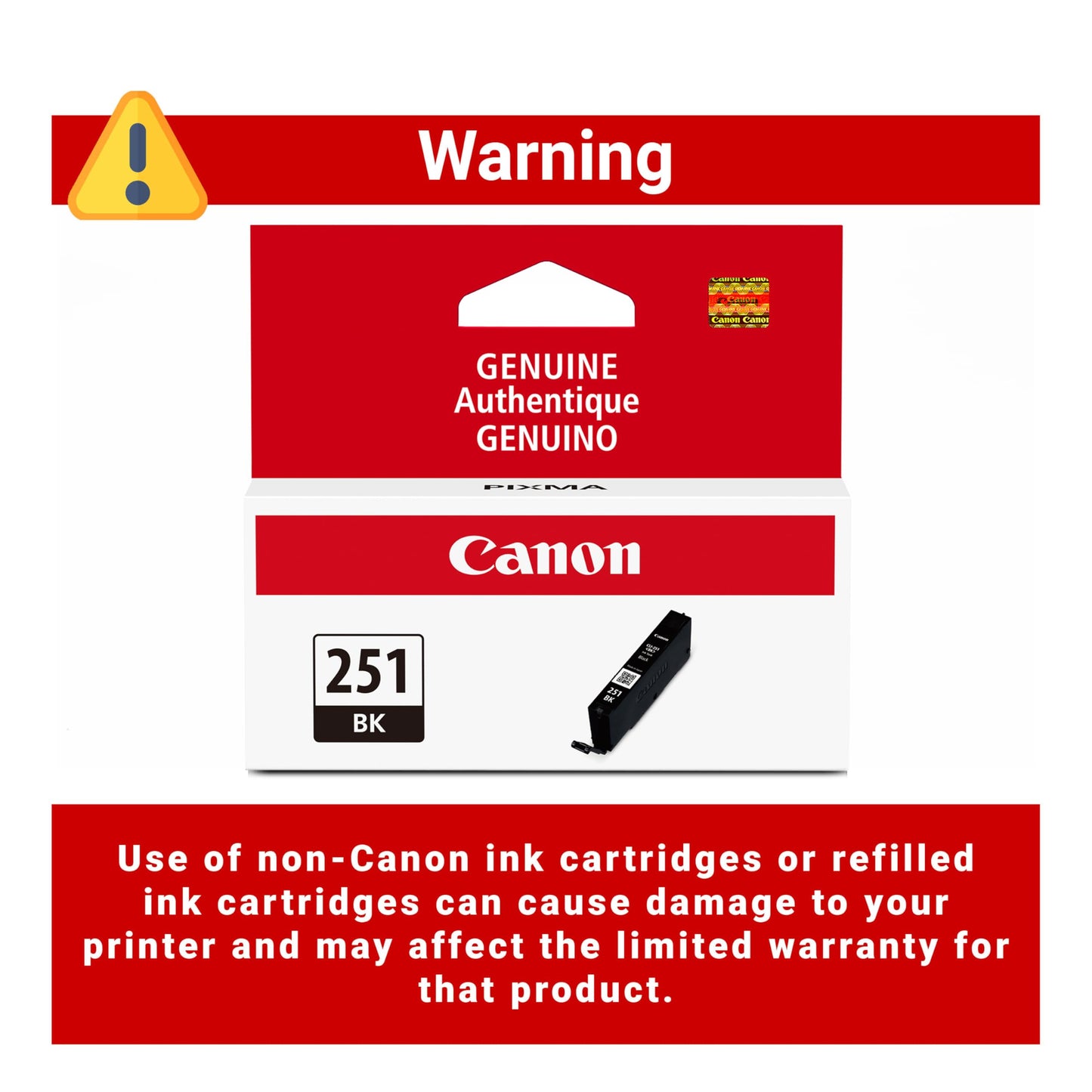 Canon CLI-251 BK/CMY 4PK Compatible to MG6320, iP7220, MG5420, MX922, MG7120, MG6420, MG5520, iX6820, iP8720, MG7520, MG6620, MG5620