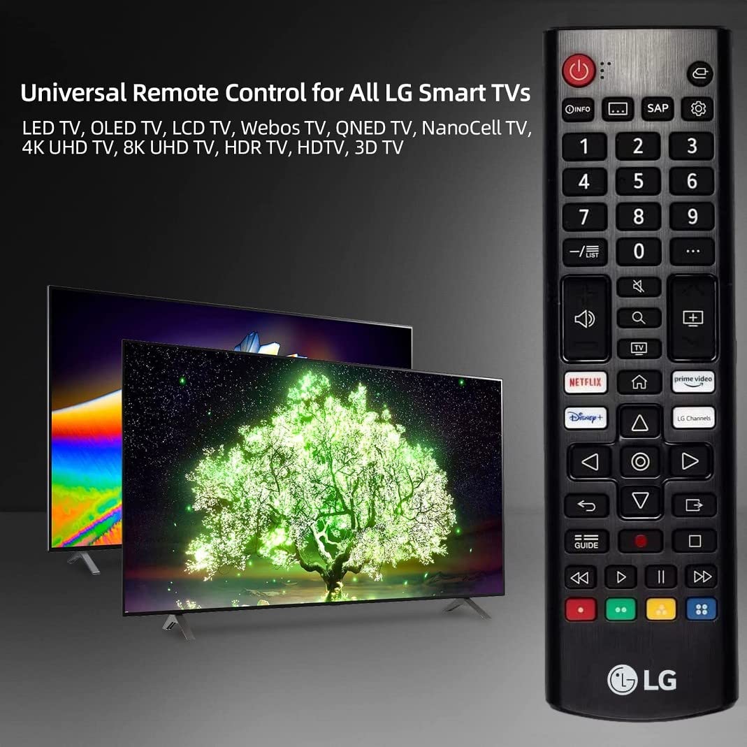 OEM Replacement Universal Remote Control AKB76037601/AKB76040302 fits All LG LED OLED LCD Webos 4K 8K UHD HDTV HDR Smart TV with Prime Video, Disney