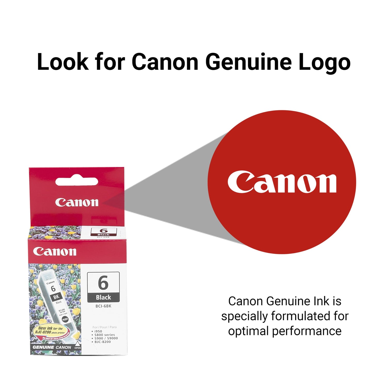 Canon BCI-6 Genuine Black Ink Tank , Compatible with iP5000, iP4000R, iP4000, i9900, i9100, i960, i950, i900D, i860, S9000, S900, MP780, MP760, MP750