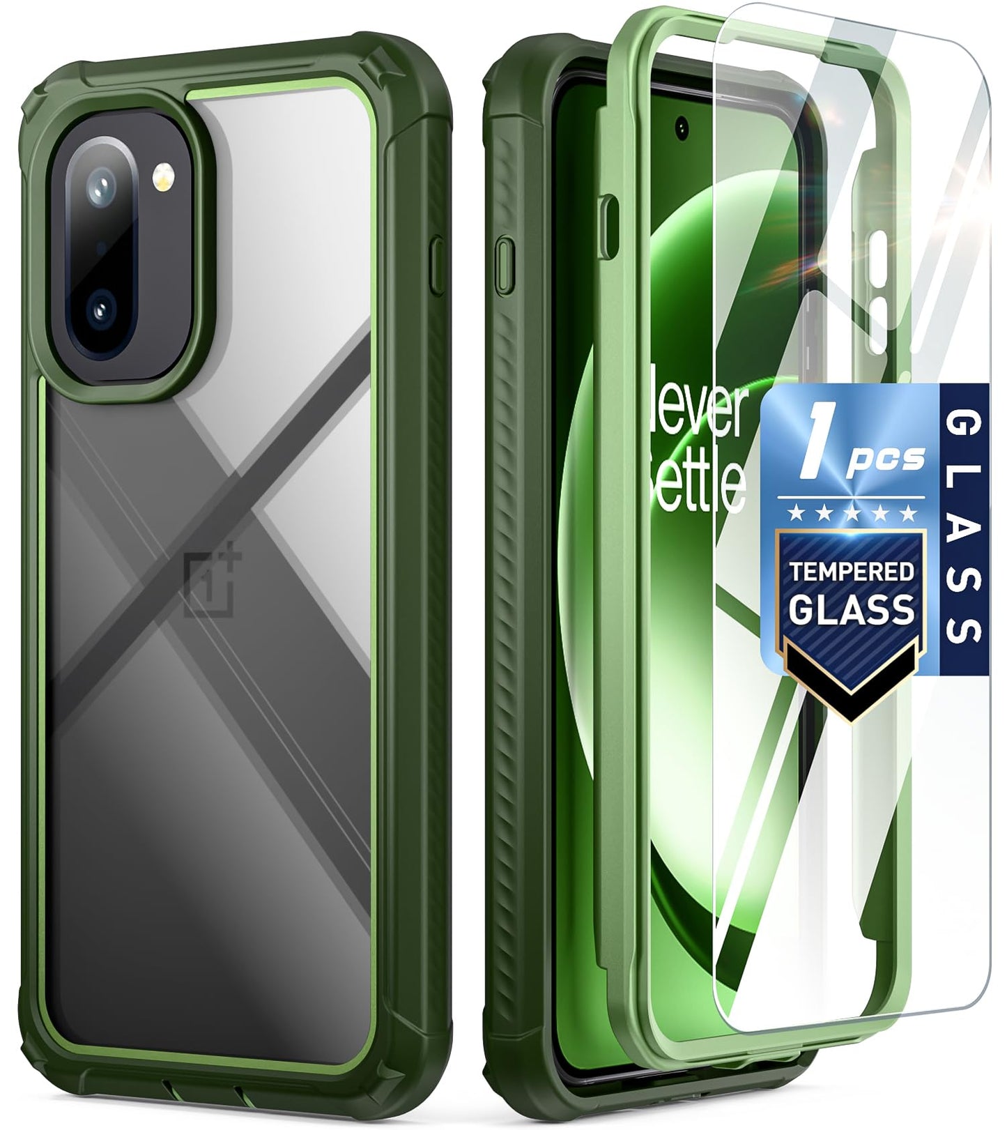 Poetic Guardian Case for OnePlus 15R 5G, 20FT Mil-Grade Drop Tested | Tempered Glass Screen Protector, Full Body Shockproof Rugged Clear Cover Case