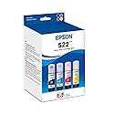 Epson 522 EcoTank Ink Ultra-high Capacity Bottle Black & Color Combo Pack (T522120-BCS) Works with ET-2720, 2800, 2803, 2840, 4700, 4800, 4810
