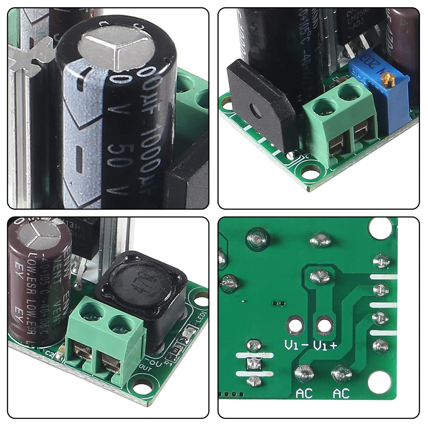 5pcs AC/DC Step Down Buck Converter - AC 5-30V DC 5-48V 24V 36V 48V to DC 2.5-35V 12V Adjustable Voltage Regulator Power Supply Board LM2596HV 2A…