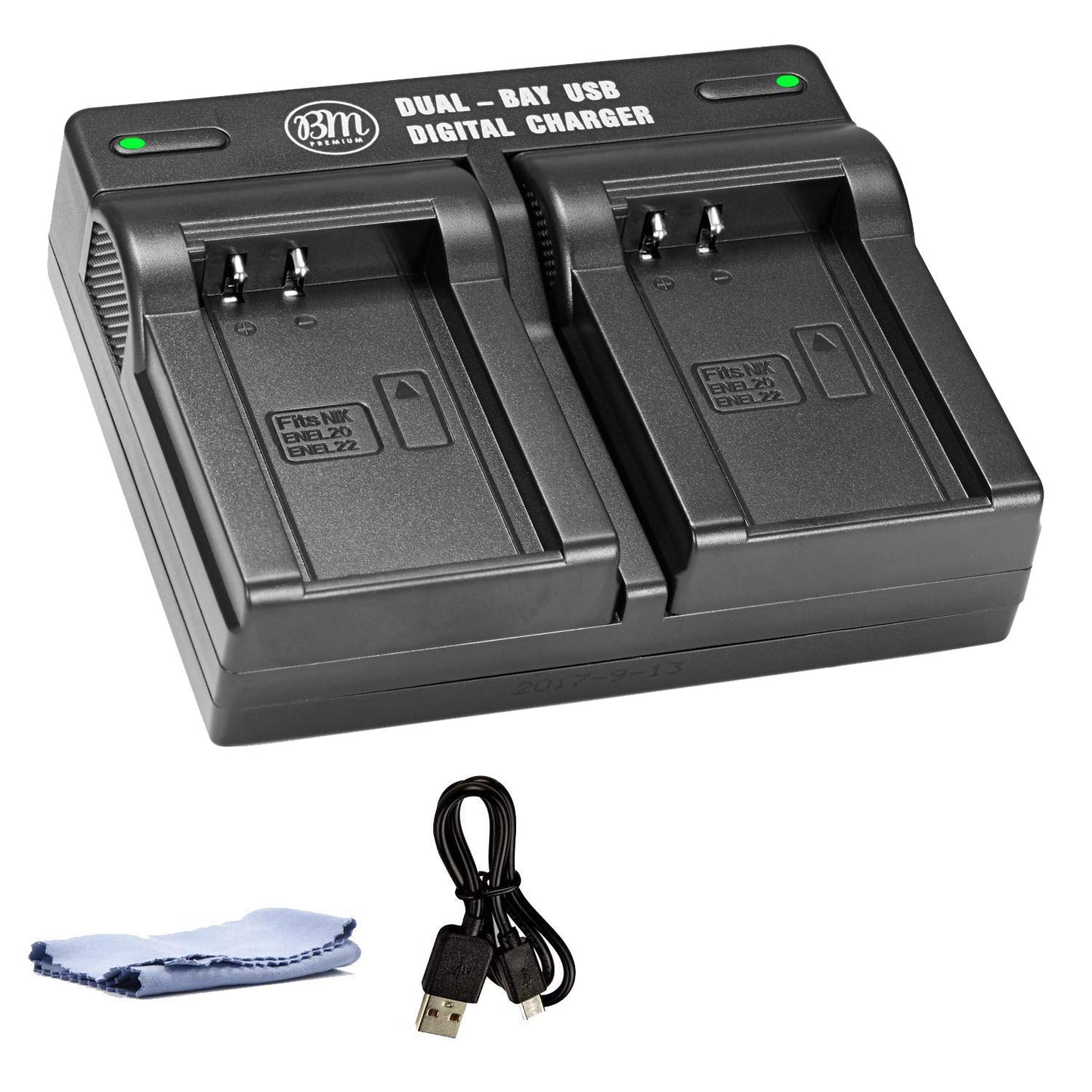 BM Premium EN-EL24 Dual Battery Charger for Nikon 1 J5, DL18-50, DL24-85 Digital Camera