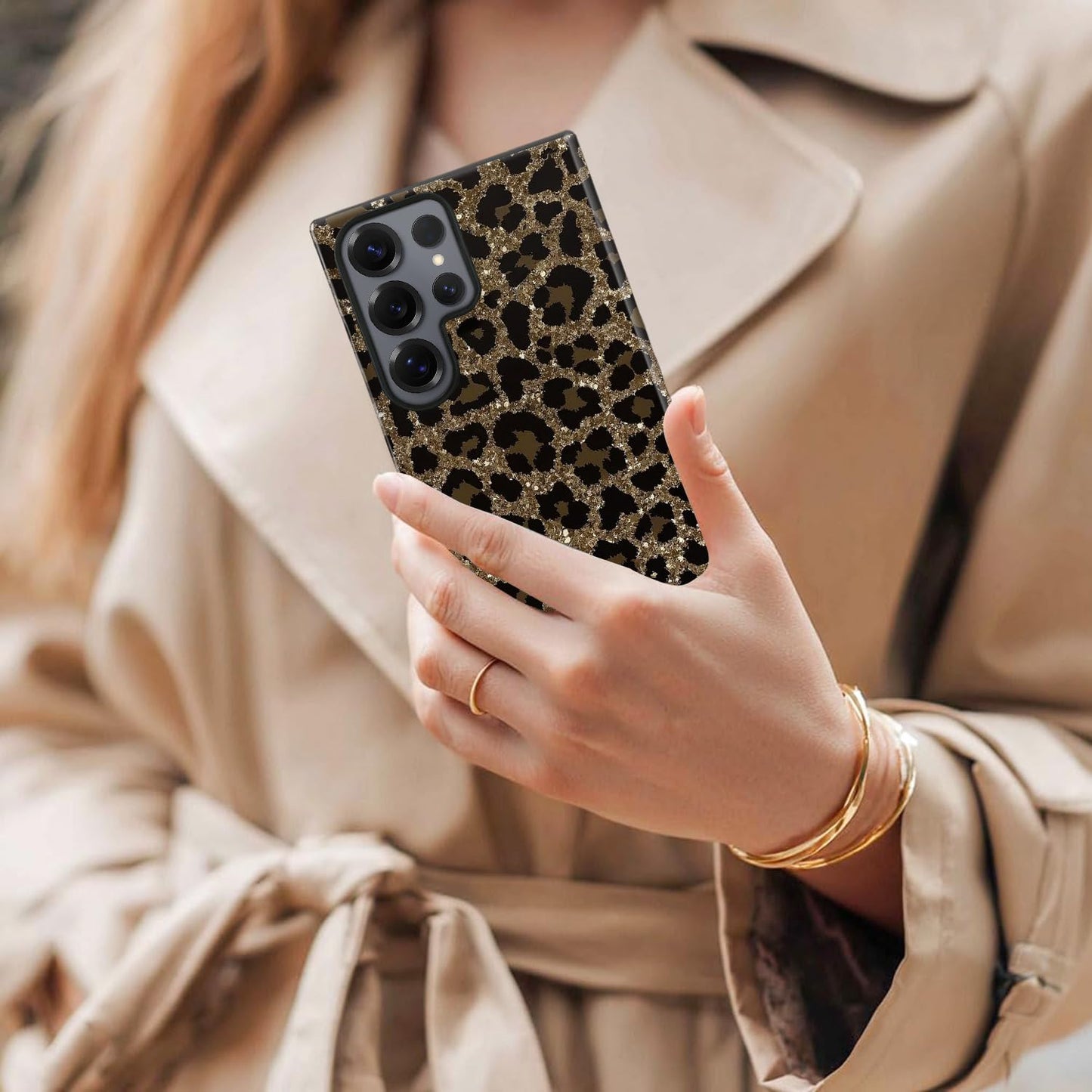 ZHUXUXITT Magnetic Case for Samsung Galaxy S25/24,Cheetah Leopard Print Case [Compatible with Magsafe] Design,Dual Layer Soft TPU Hard PC Bumper Phone