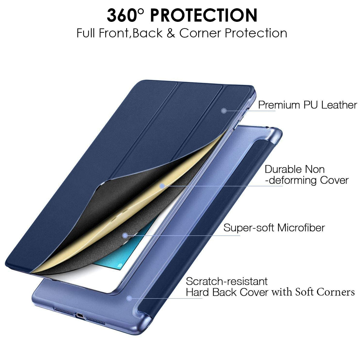 DuraSafe Cases for iPad 4 iPad 3 iPad 2-9.7 Inch [iPad 4th / 3rd / 2nd Old Model ] A1396 A1416 A1430 A1403 A1458 A1459 A1460 A1395 A1397 UltraSlim