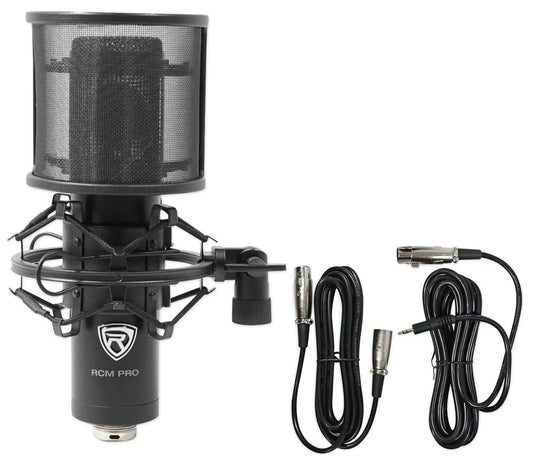 Rockville RCM PRO Professional Studio Condenser Microphone, Samsung Capacitors, Cardioid Pattern, Shock Mount Included, Large Diaphragm, for Vocals