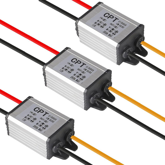3PCS 12V to 5V DC Converter 3A 15W Waterproof Voltage Regulator Buck Converter 12V to 5V DC Converters Car Power Voltage for Car Truck