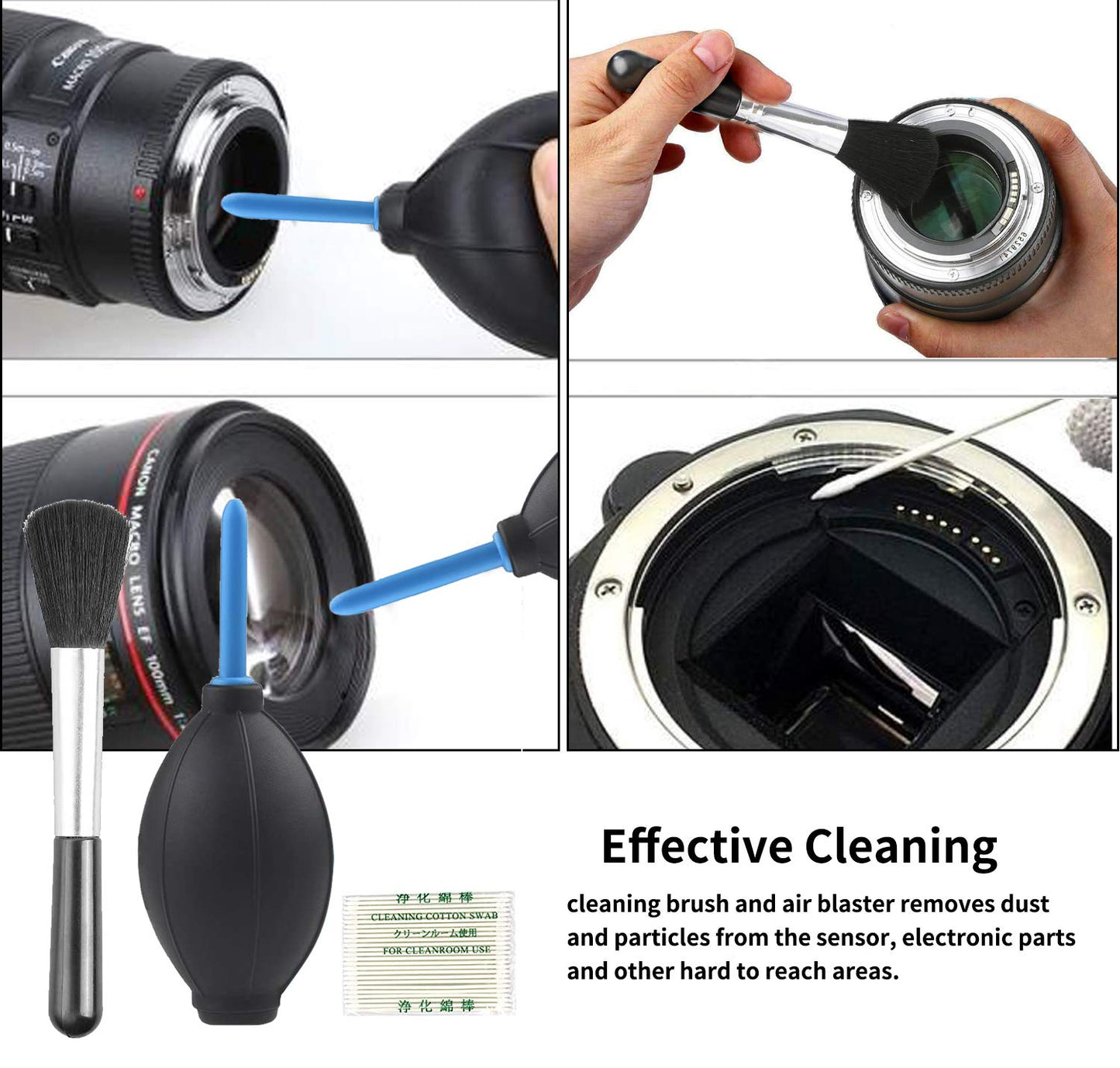KuuZuse Professional DSLR Camera Cleaning Kit with APS-C Cleaning Swabs, Microfiber Cloths, Camera Cleaning Pen, for Camera Lens, Optical Lens