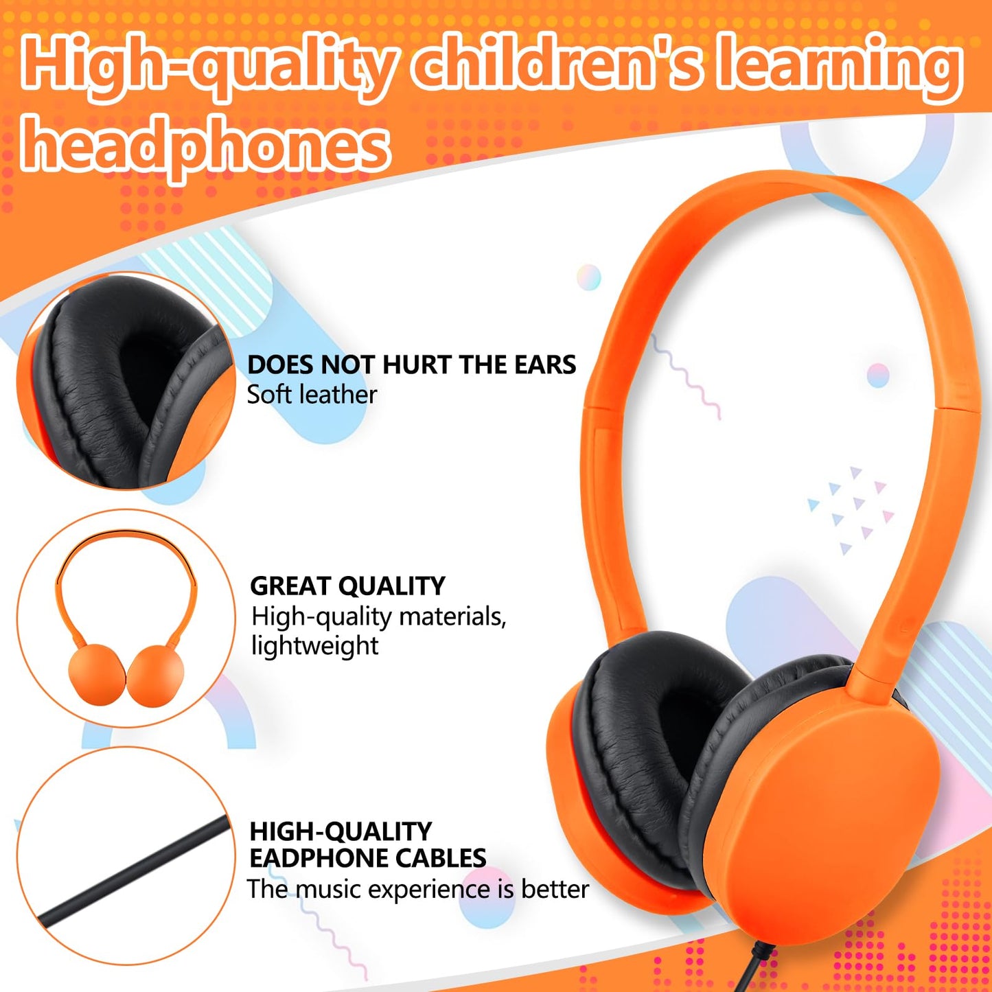 ZXQZYM USB C Kids Headphones Bulk for Classroom School 10 Pack,Upgrade Wired On-Ear USB Type C Headphones for Children Teens Boys Girl Tablet Travel