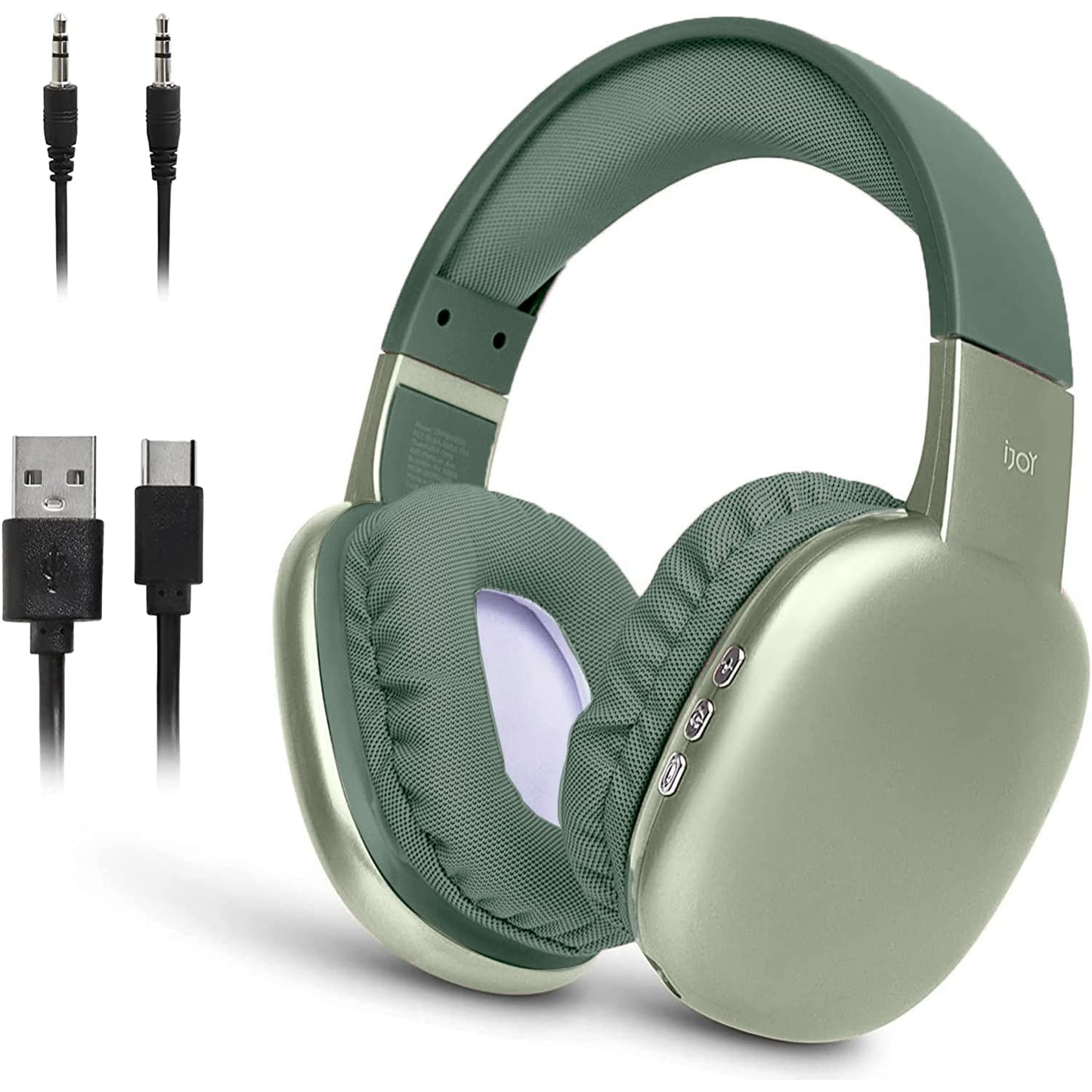 iJoy Ultra Wireless Over-Ear Bluetooth Headphones with Mic, Up to 10 Hours Playtime, Bluetooth Headset 33Ft Range with Backup AUX Cable & SD Slot…