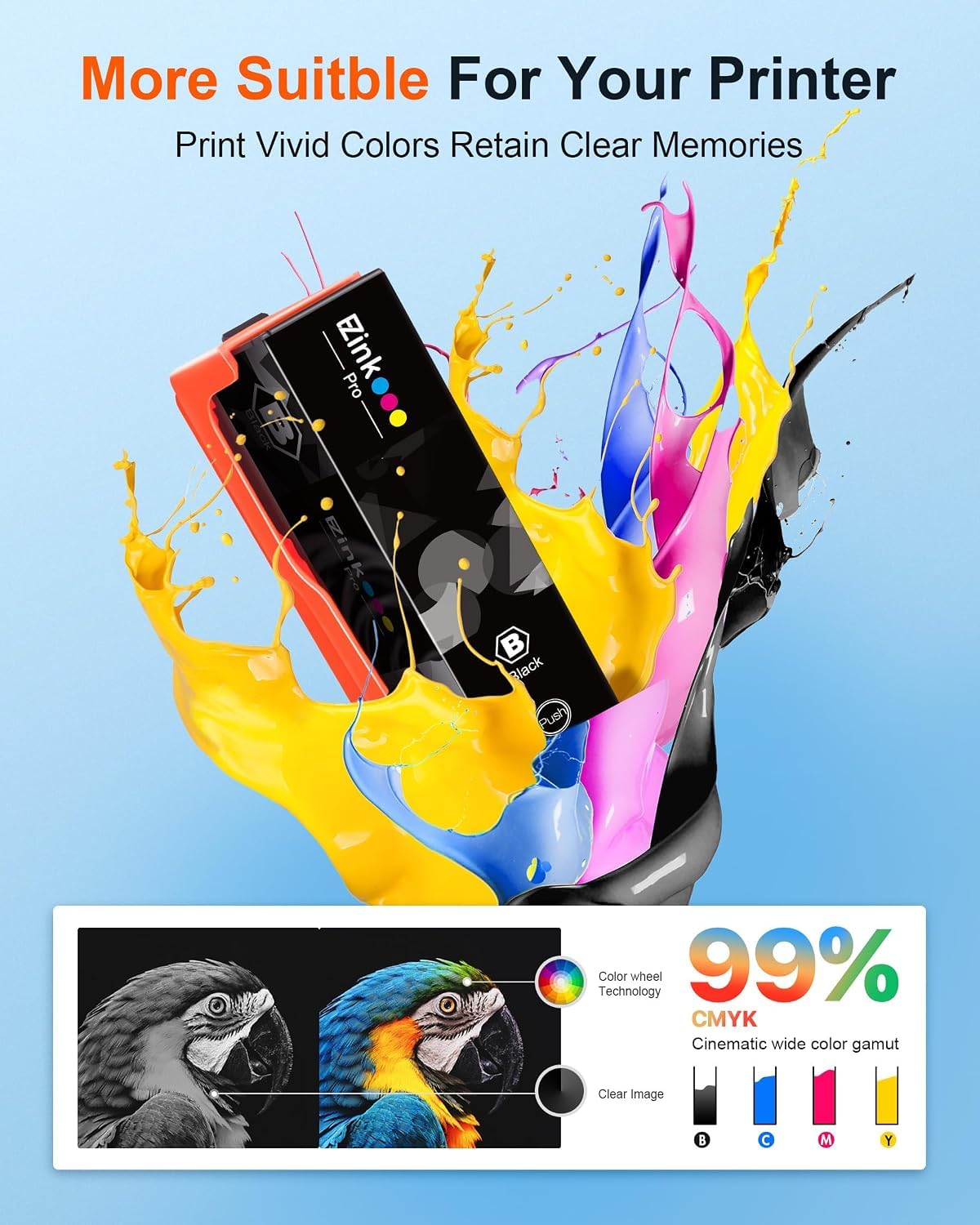 E-Z Ink Pro Remanufactured Replacement for 410XL Ink cartridges, 5 Pack