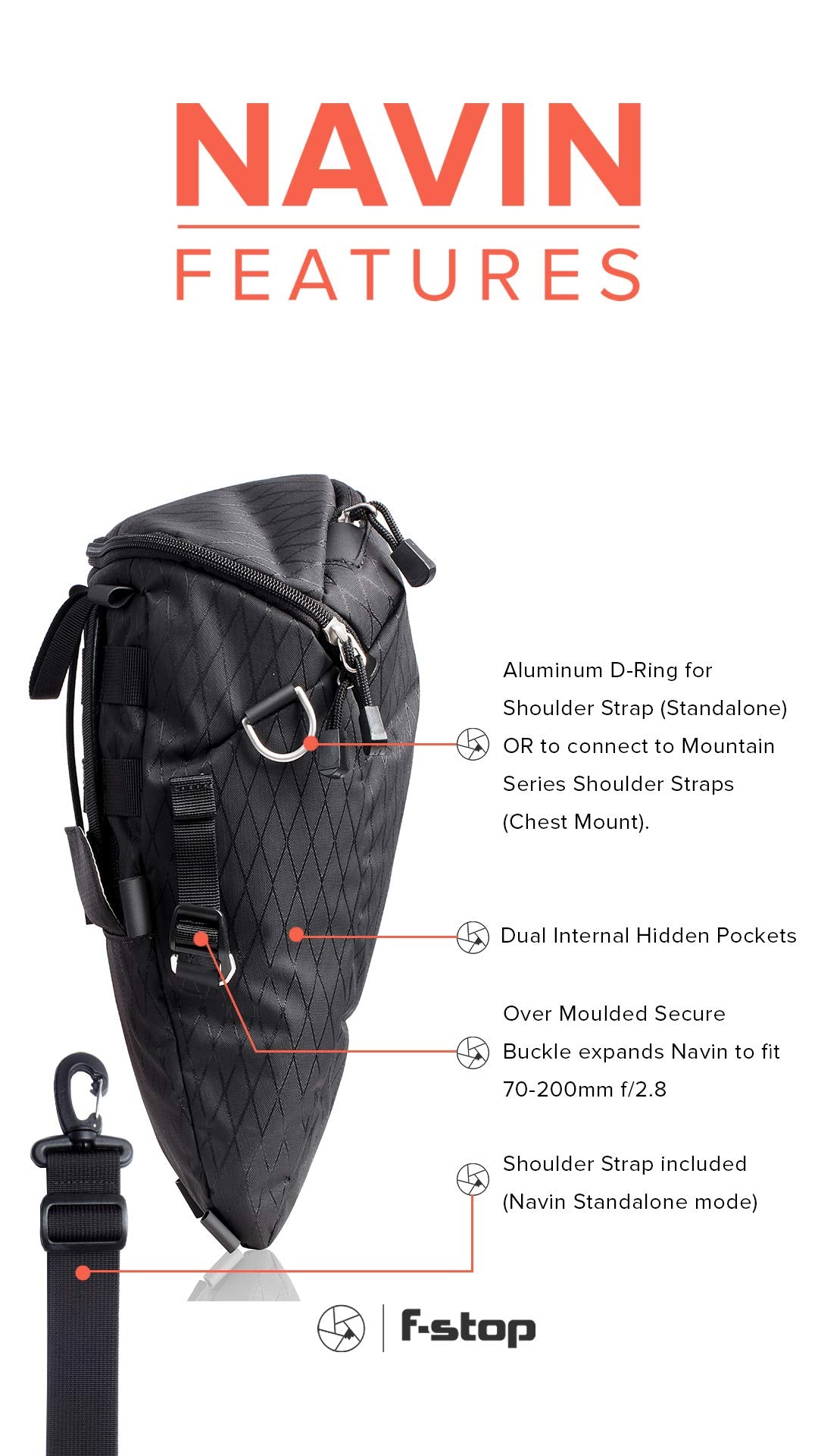 f-stop - Navin Expandable Camera Carry Holster for DSLR, Mirrorless with Attached Lens