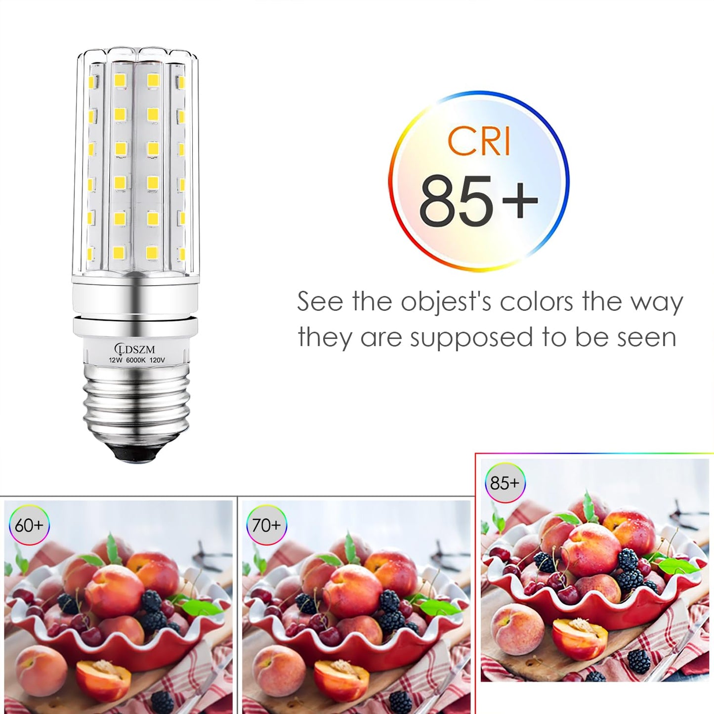 LDSZM LED Light Bulb 100w Equivalent 1200 Lumen 6000K Cool Daylight White 12W LED Super Bright Bulb E26 Base Non-Dimmable Chandelier Light Bulbs