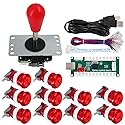 SJ@JX Arcade Game Controller DIY Kit Buttons with Logo Coin X Y Start Select 8 Way Joystick USB Encoder for PC MAME Raspberry Pi