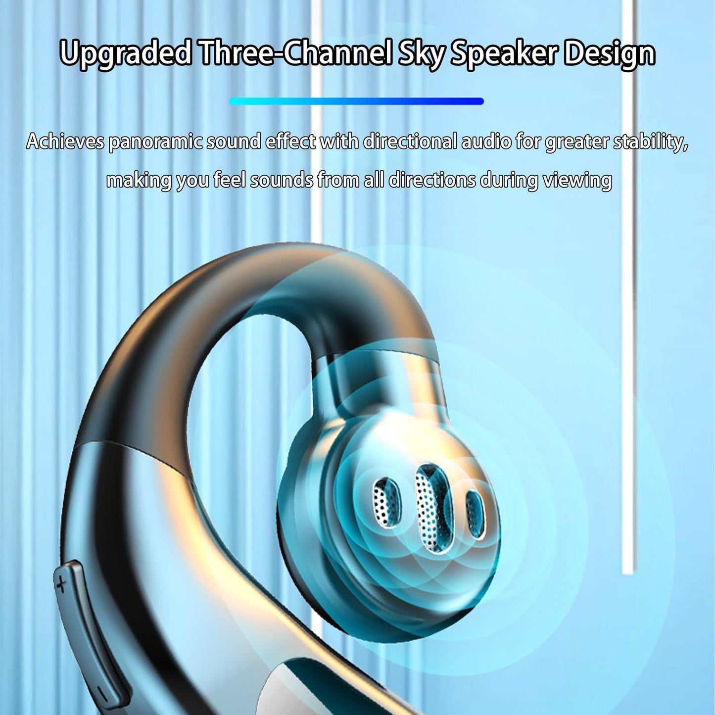 DHBY Single Ear Bluetooth Headset, Bluetooth 5.5, DIT Audio, Noise Cancellation, LED Power Display, 360° Sound, Lightweight, F80 Blue.