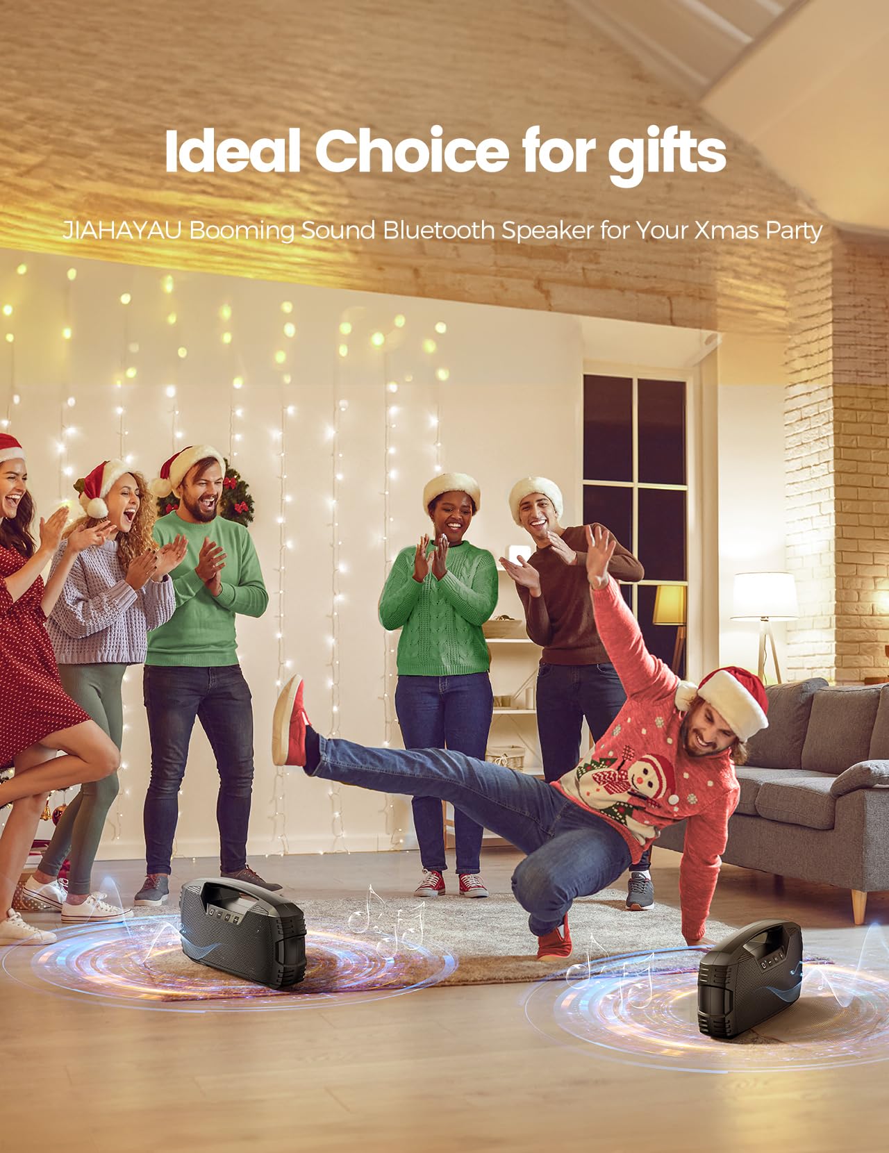 Portable Wireless Bluetooth Speaker, 40W (60W Peak) Loud Sound IPX7 Waterproof Speakers, 32H Playtime, Outdoor Speaker, Rich Bass, BT 5.0, TWS