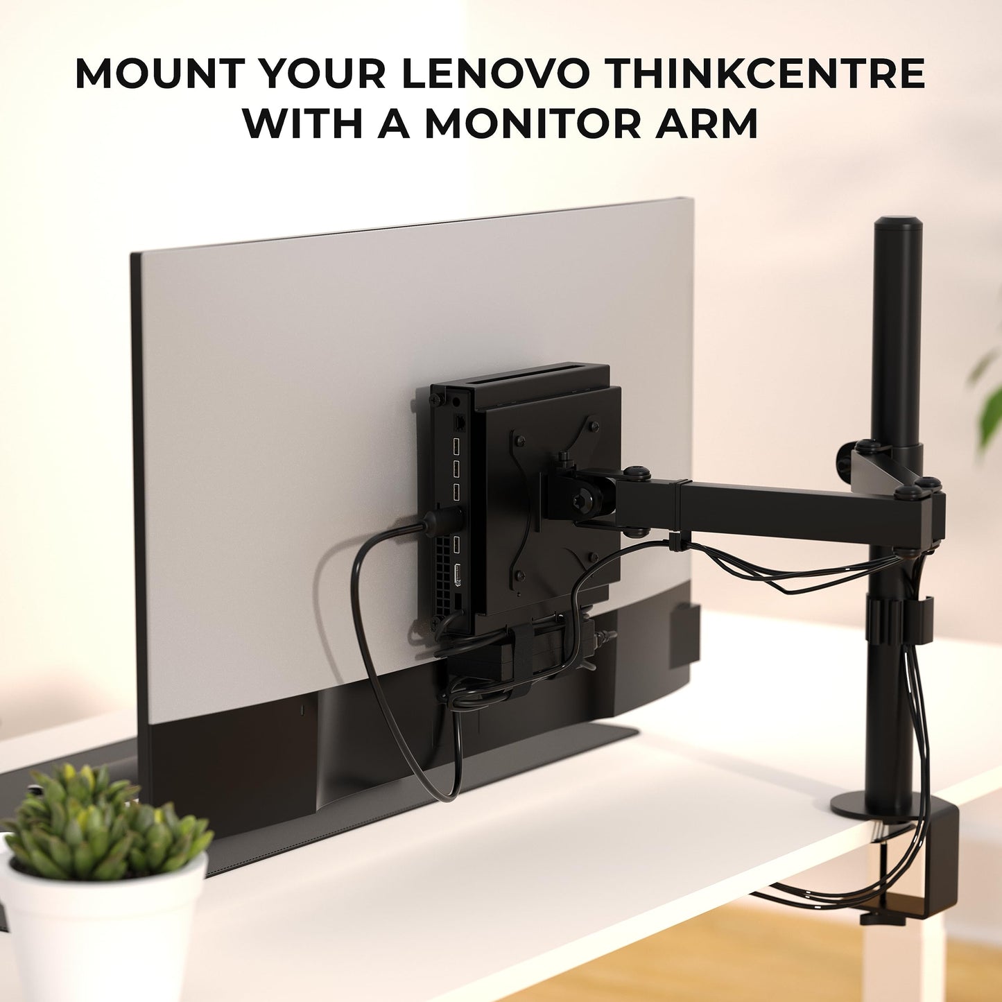 HumanCentric VESA Mount Compatible with Lenovo Thinkcentre Tiny M90q Gen 2, M80q Gen3, M90q Gen3, M70q Gen 2, Thinkstation P3 Tiny, M60e, M75q Gen2