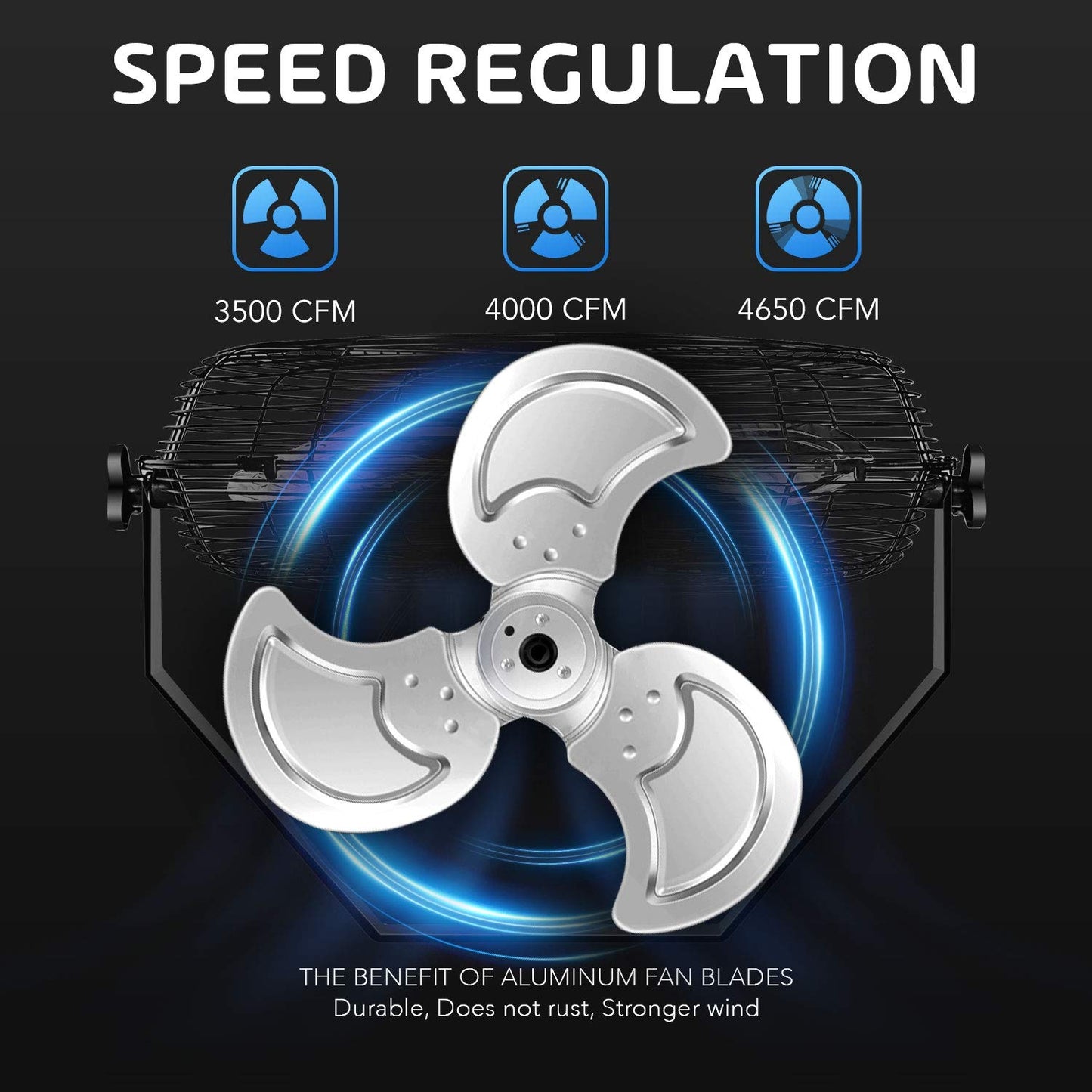 Simple Deluxe 20 Inch High Velocity 3 Speed Industrial Wall-Mount Fan
