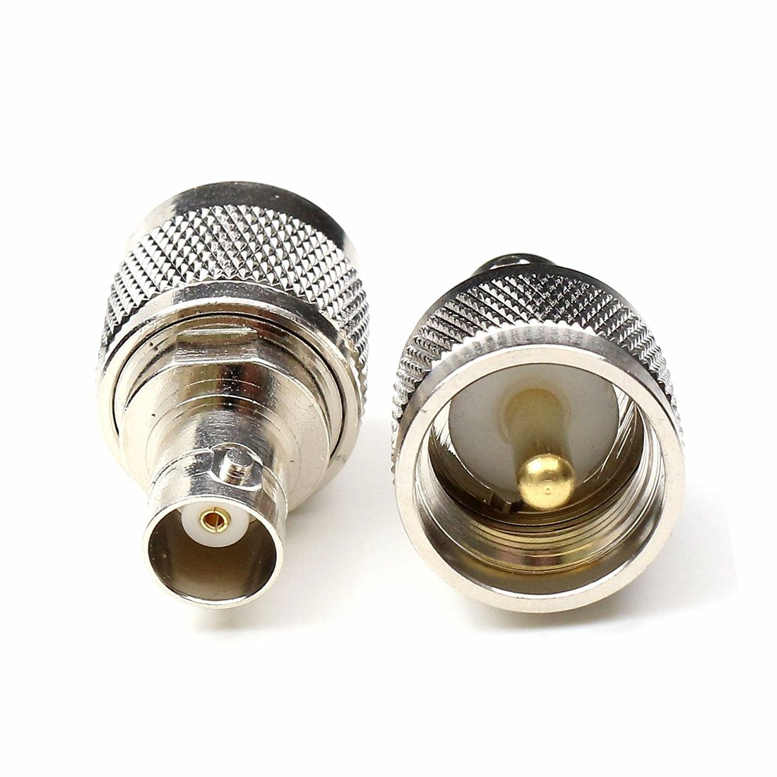 Oiyagai 2pcs BNC Female to UHF Male Adapter PL259 Connector, RF Coaxial Coax Adapter Nickel-Plated Brass for Antenna, Ham Radio, WiFi Router, Wireless