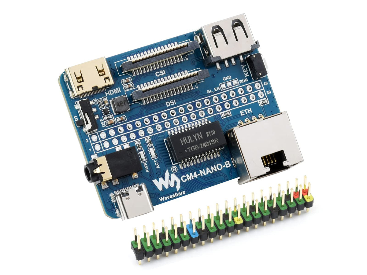 Nano Base Board (B) for Raspberry Pi Compute Module 4, Same Size as CM4, with Standard CM4 Socket, Raspberry Pi 40PIN GPIO, Gigabit Ethernet, USB2.0