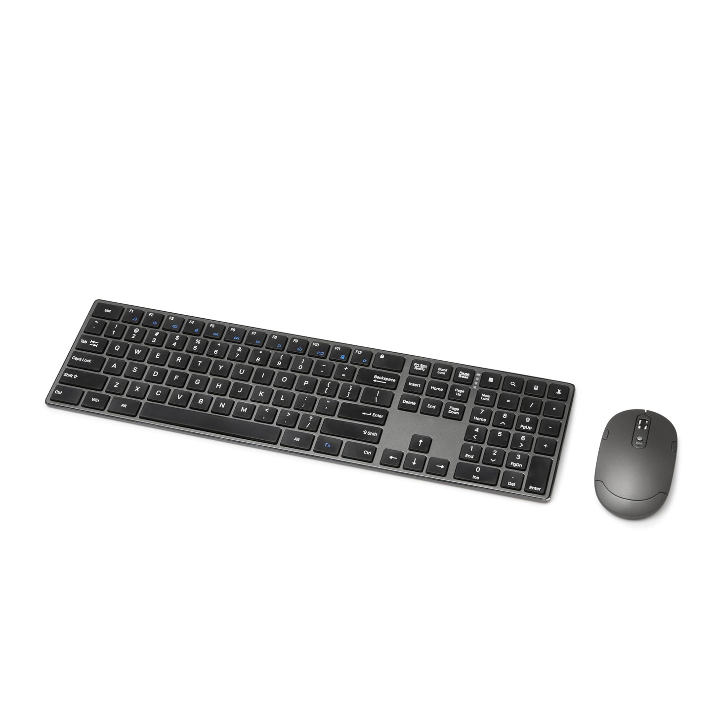 Amazon Basics Ultra Premium Wireless Keyboard and Mouse Combo, Rechargeable, Full-Size with Number Pad, Sleek Design, Plug and Play, Quiet Typing