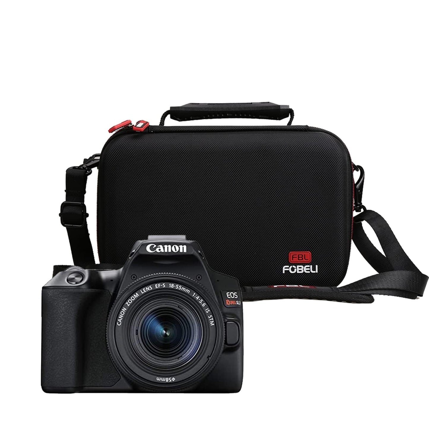 FBLFOBELI EVA Travel Storage Case for Canon EOS Rebel T7 / T8i / T5 / R50 / R100 DSLR Camera with 18-55mm Lens, Camera Protective Waterproof Carrying